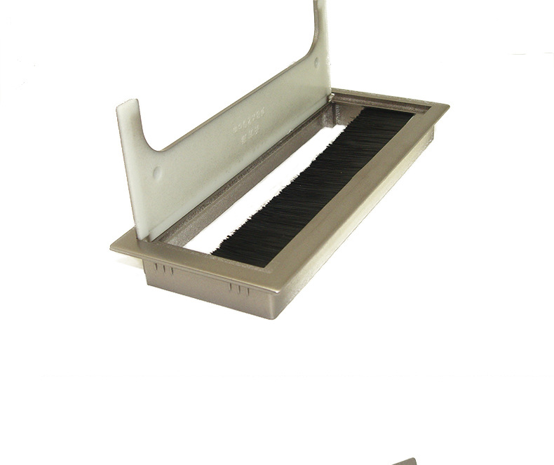 电脑线盒 长方形线盒 线孔盖 铝合金带毛刷穿线盒 走线盒