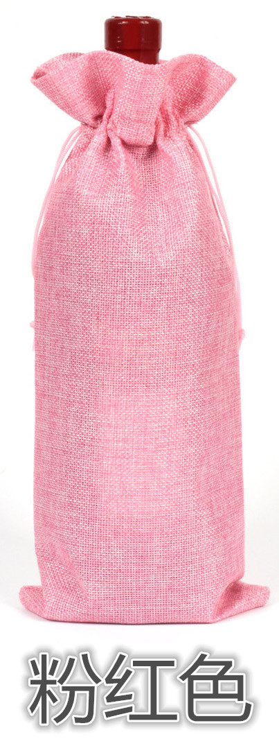 麻布红酒袋子 盲品袋 黄麻葡萄酒酒瓶套 宴会礼品收纳包装束口袋
