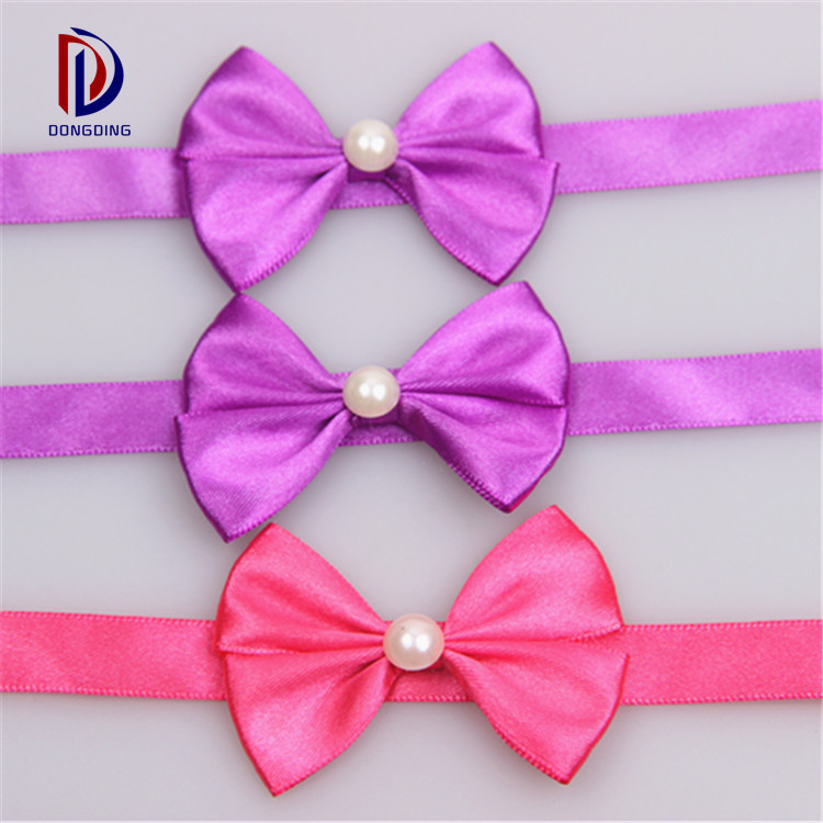 厂家直销2.5cm手工粘珠子小蝴蝶结服装辅料 瓶口蝴蝶结