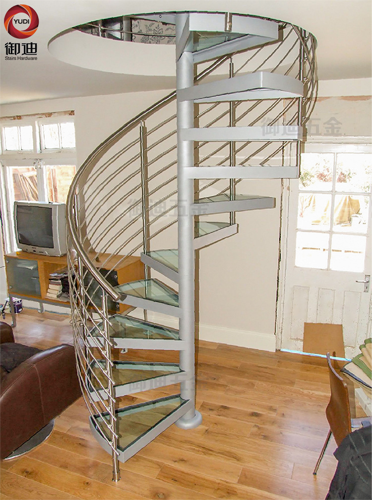 铝合金旋转楼梯 室内复式楼梯 定制楼梯 不锈钢楼梯扶手