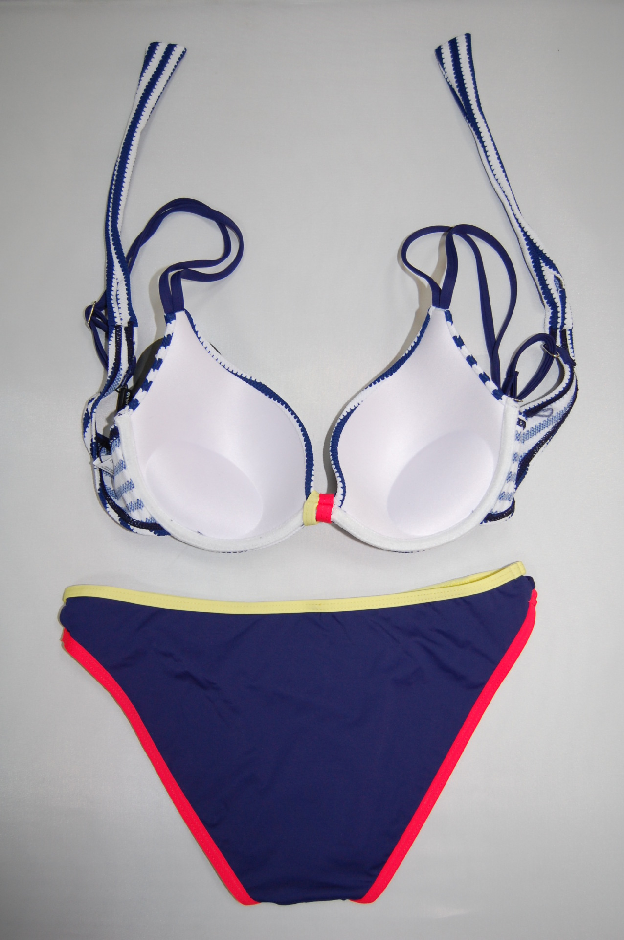 新款深蓝色泳装|合朵泳衣|smart sexy比基尼|韩版三点式 202017