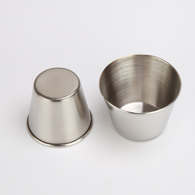 不锈钢随身小酒杯子 白酒杯 45毫升低中杯 金属酒盅 黄油杯