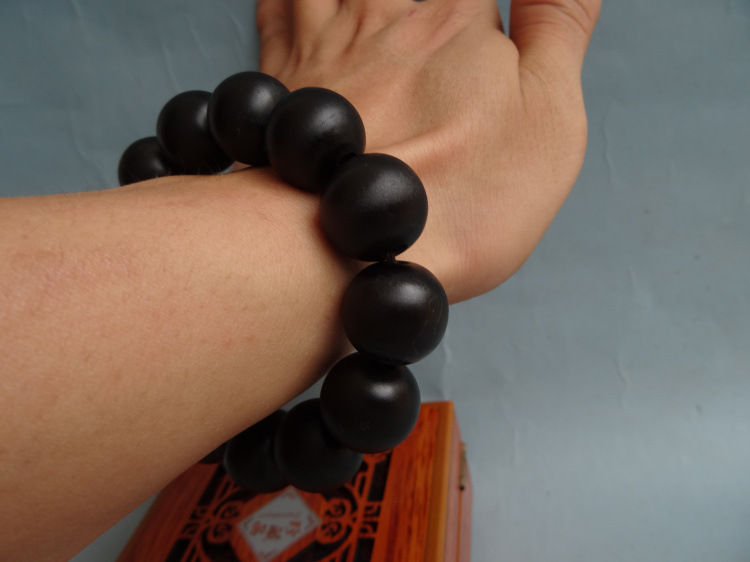 精选天然羊角手串北山黑羊角仿黑羚羊角手链竹丝纹爆满 佛珠手串