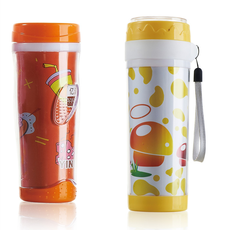 赞诺双层塑料保温杯 拇指时尚女孩广告礼品杯