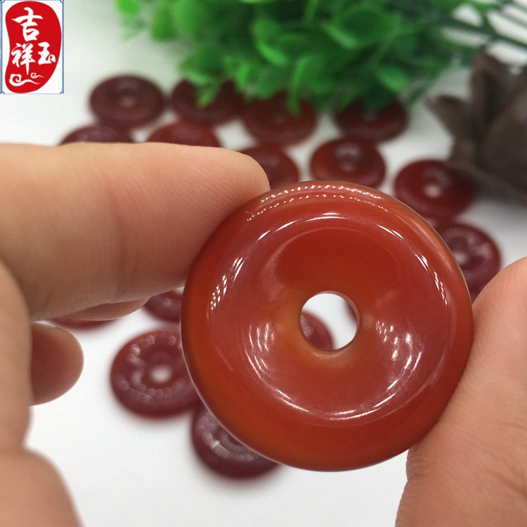 [Agate Peace Buckle] Spot Red Inlaid Crafts Safety Buckle DIY Handicrafts Agate Peace Buckle