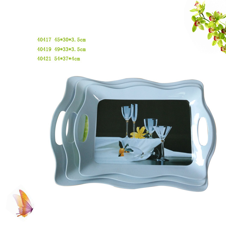 Plastic Tray 40417 17-Inch 19 21 Lace Binaural Tray Three-Piece Melamine Melamine Melamine Melamine