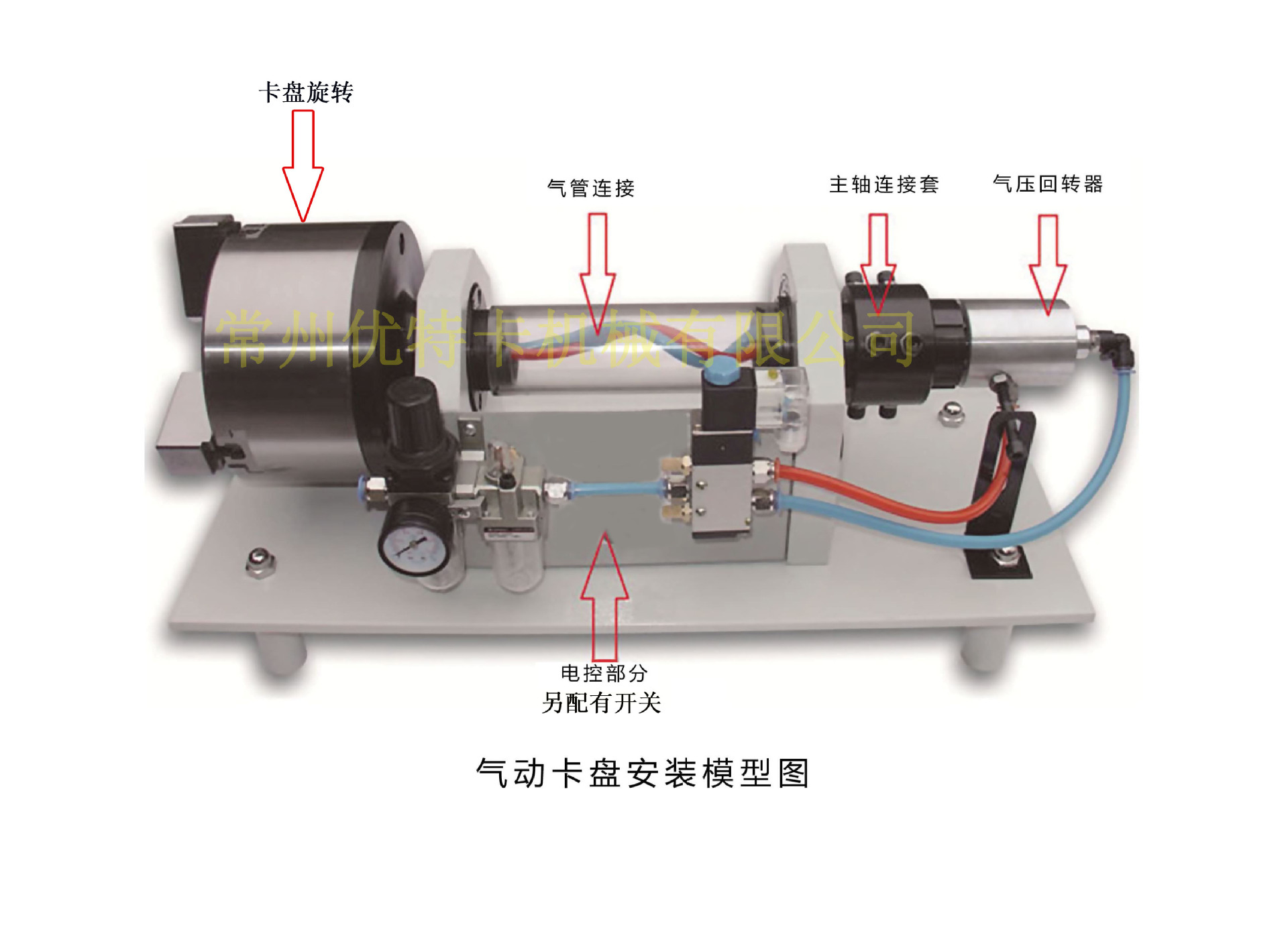 优特卡机械厂价三爪中实气动卡盘精度高夹持大质保