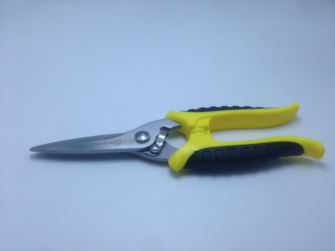 7寸线槽剪花枝剪 多功能园艺铁皮线槽剪 不锈钢电工剥线剪刀