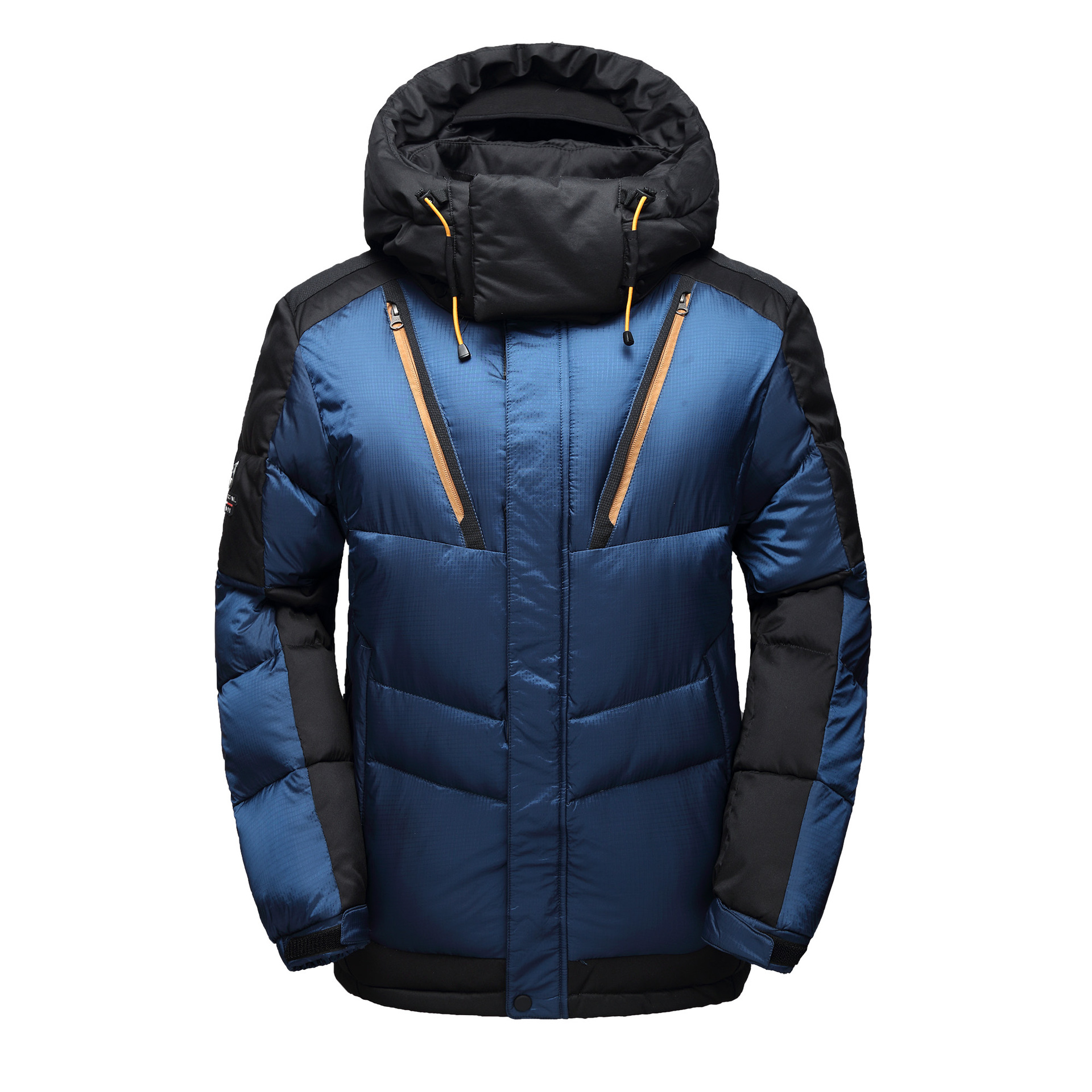 男士加厚户外外贸乐羽绒服 冬季飞叶拼色羽绒服男现货大量批发