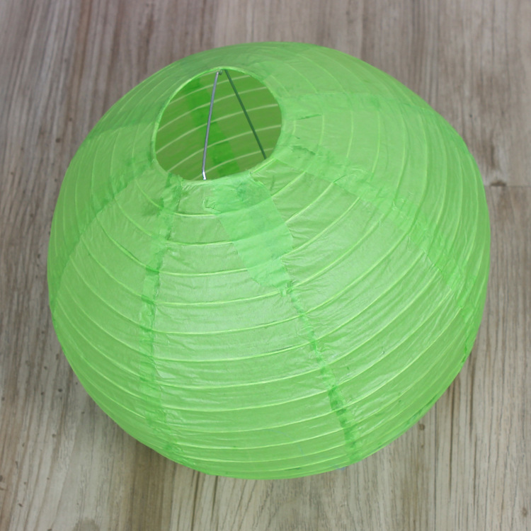 2018中秋节国庆节店庆装饰纸灯笼 纯色绿色灯笼 纯手工diy灯笼