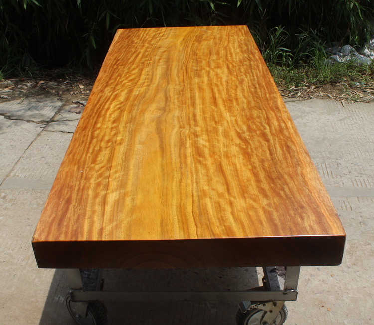 塔利大板非洲楠木实木大板原木桌餐桌办公桌204x81x10