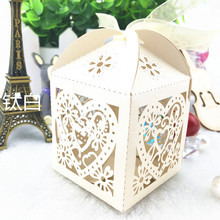珠光纸 白色漂亮镂空喜糖盒爱心款糖果包装盒 纸品包装盒厂家直