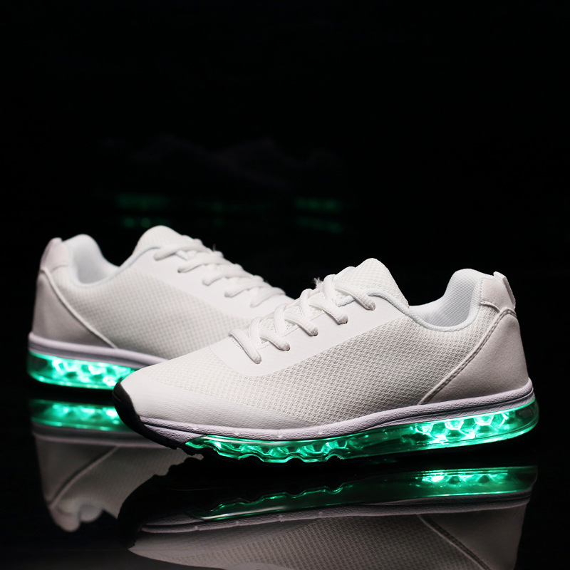 USB充电气垫发光鞋男女儿童灯鞋LED夜光鞋七彩闪光鞋荧光潮