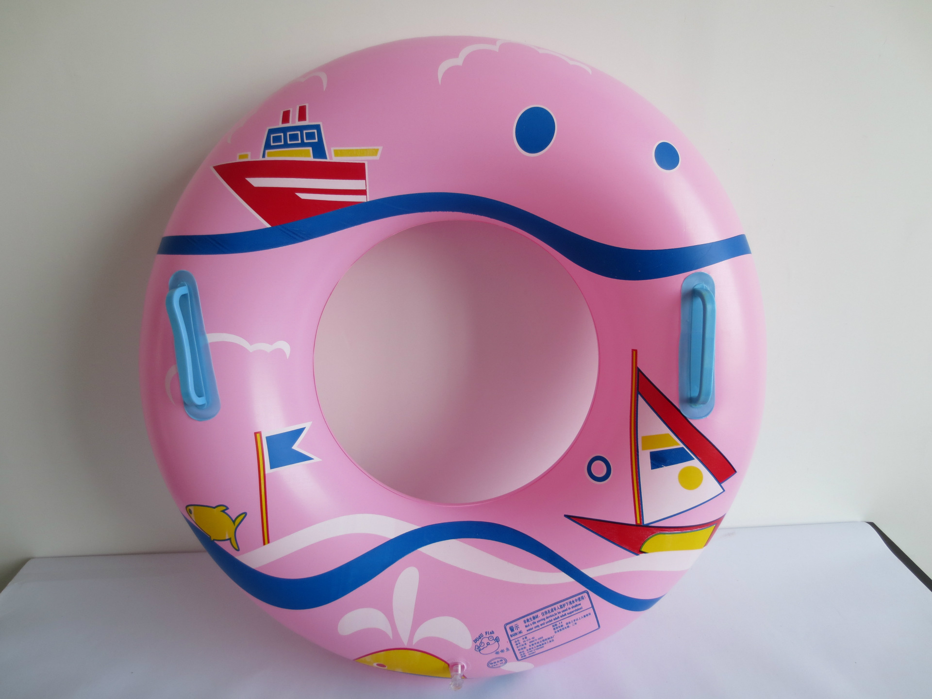 游泳圈带把手成人加大泳圈 男女成人带柄游泳圈 单层麻纹圈批发