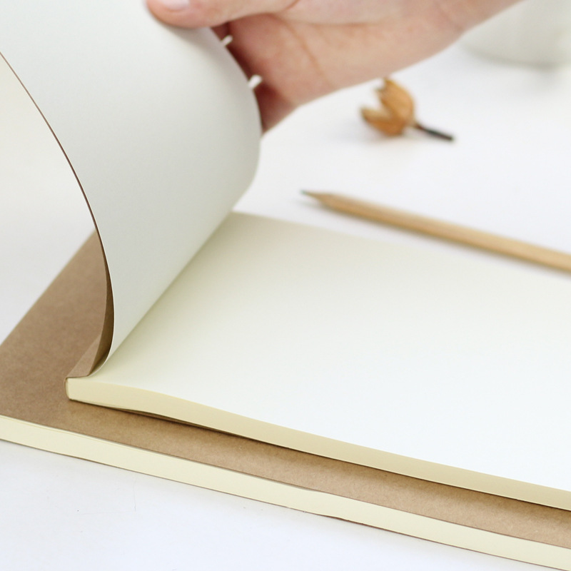 简约无印纯色牛皮纸空白拍纸本草稿速写涂鸦本记事本子笔记本