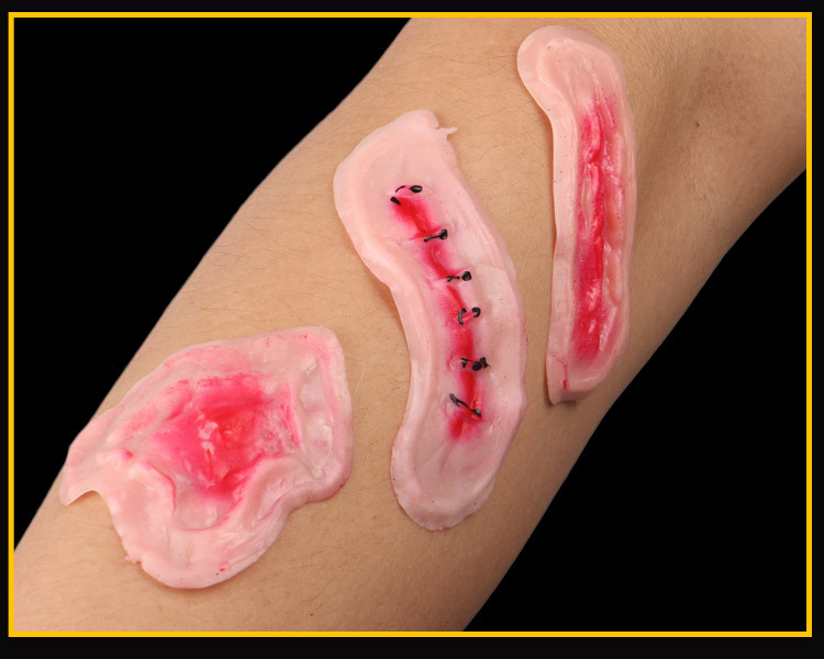 万圣节用品化妆舞会道具 搞怪搞笑整人整蛊道具 伤疤痕假伤疤道具