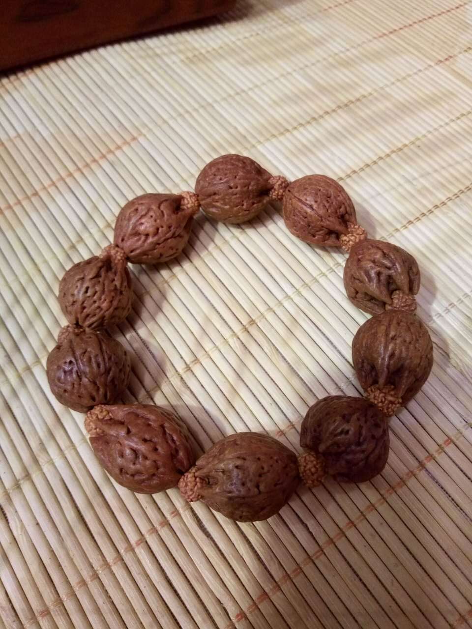 天然六角佛手莲花菩提子手串珍稀菩提子加尼泊尔小金刚