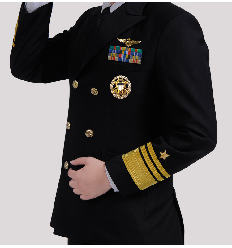 批发美国航空海军上校制服礼服游艇船长制服海军晚宴常服航空制服