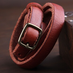 简约百搭休闲纯头层牛皮黑色细皮带女士复古针扣细腰带真皮窄裤带