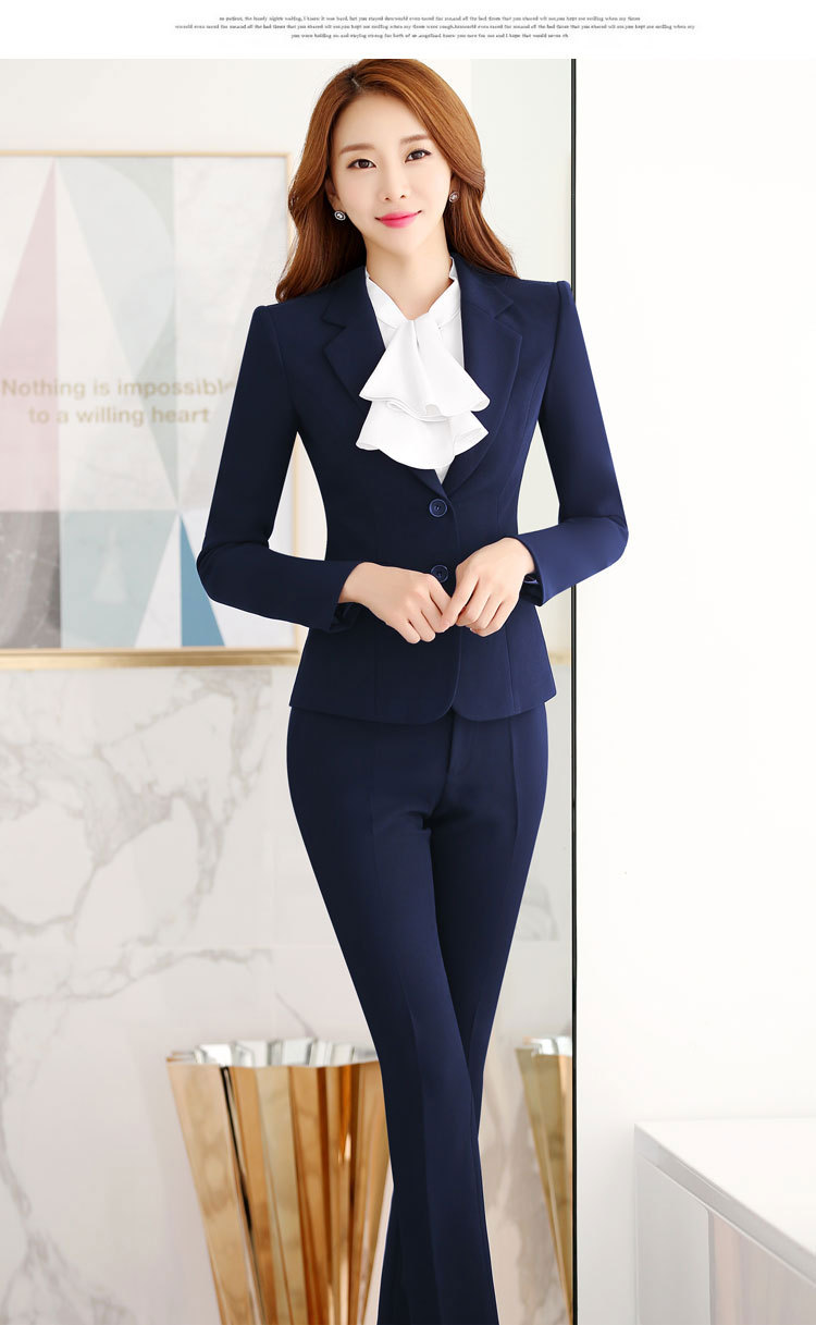 秋新款职业女装西装套装ktv前台工装美容空姐酒店银行3件套工作服