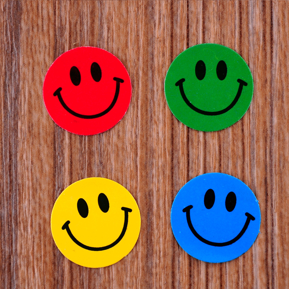 5cm彩色笑脸贴纸 微笑贴 卡通表情贴 全球外贸供货