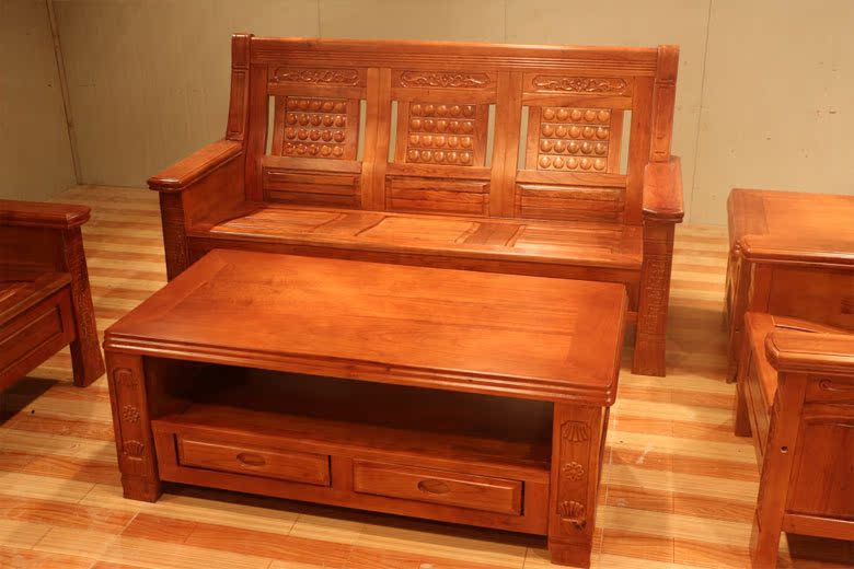 客厅组合沙发 中式实木沙发 组合客厅沙发 苦楝木沙发