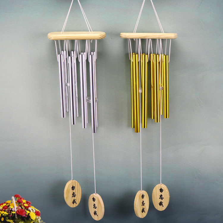 勿忘我实木风铃 多金属管祝福风铃 生日礼物礼品祝福礼物义乌货源