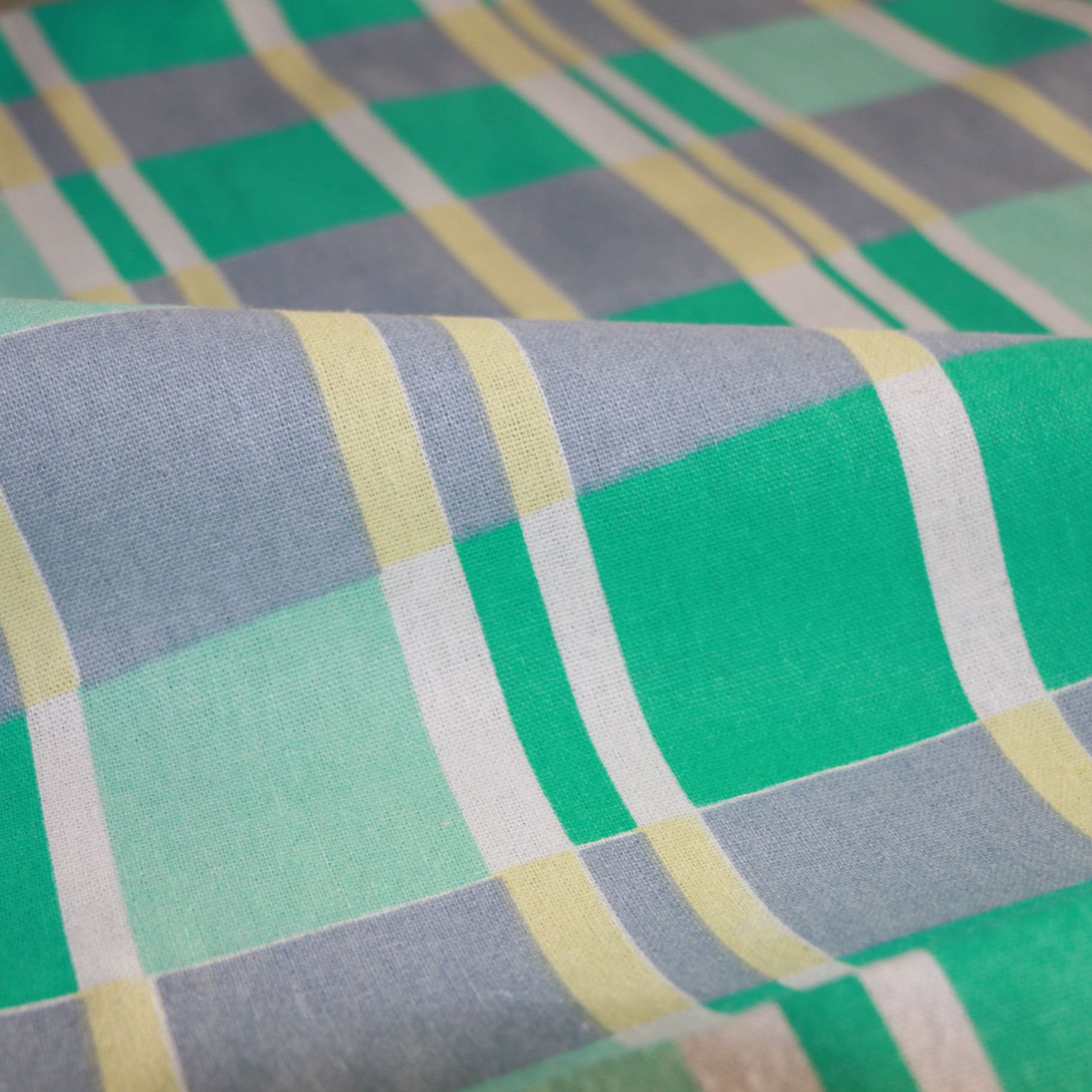 棉麻几何图形印花布料厂家直销仿活性印染工艺品用布