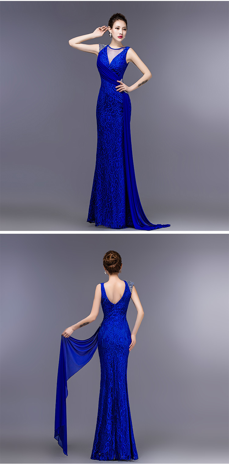 鱼尾婚纱礼服结婚敬酒服新娘年会晚礼服春季新款2015长款双肩蕾丝