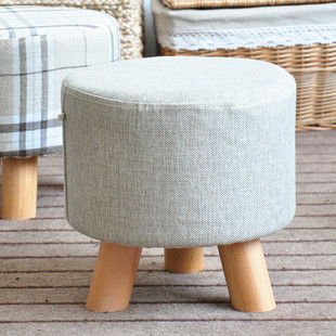 厂家直销三腿小圆凳子创意布艺儿童麻布圆凳沙发小矮凳圆墩换鞋凳