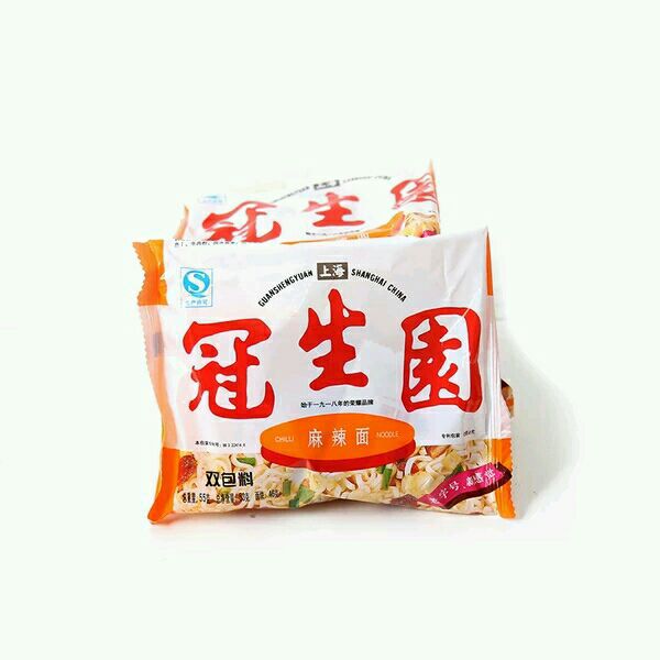 包邮 上海冠生园方便面整箱 干吃面麻辣味泡面袋装55g*40包
