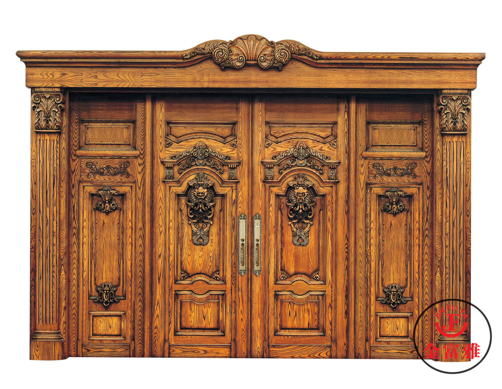 【金富雅木门】厂家定制高端四开豪华别墅实