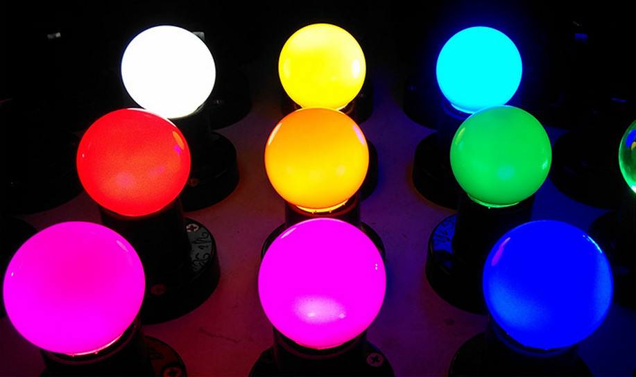 新款皇冠led彩色跑马灯泡 24v/110v平头七彩户外防水圣诞球泡灯