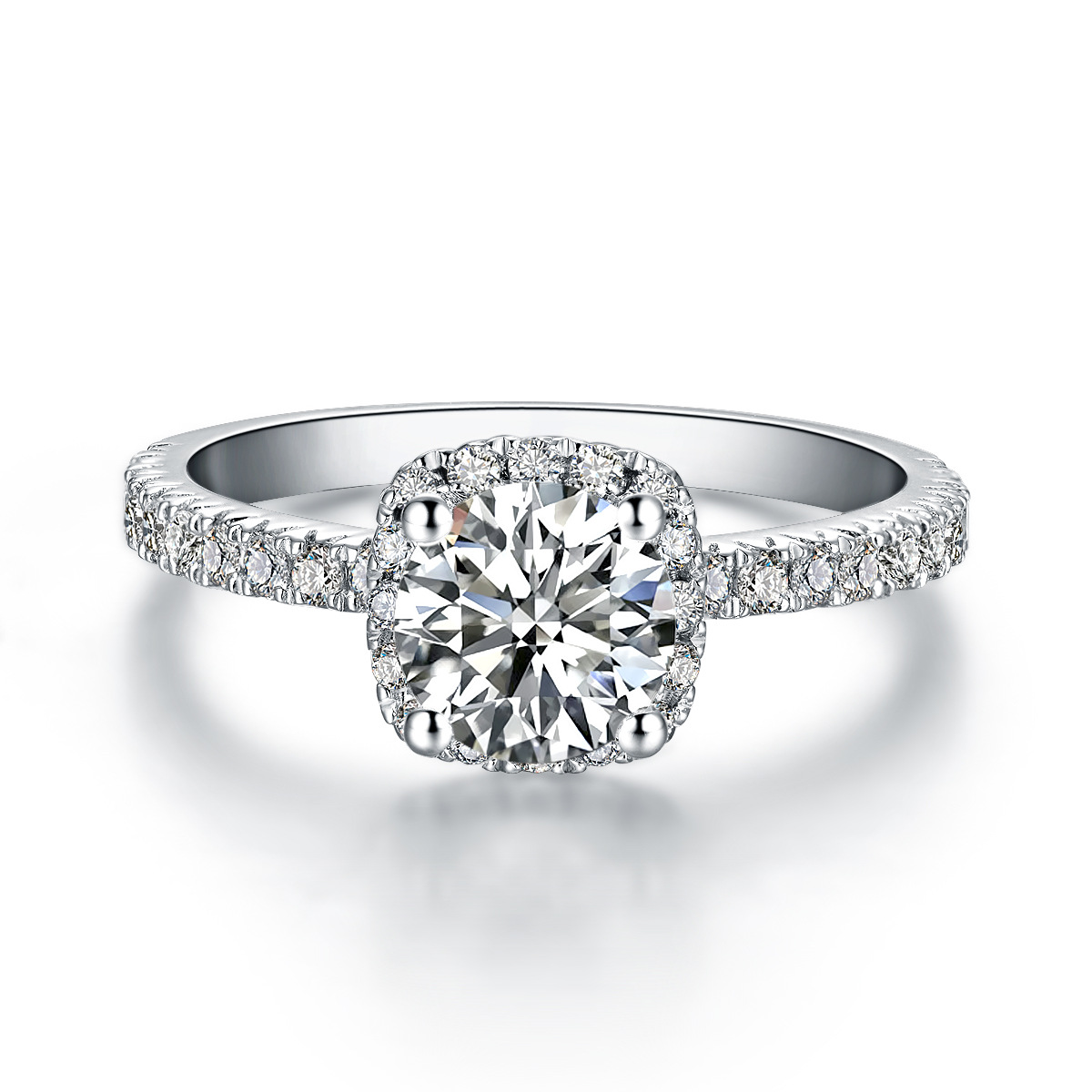 750金4爪豪镶钻石婚戒戒托 主石和戒臂伴钻复古 开票另加税点