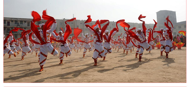 新品红丝带腰鼓红绸带秧歌舞蹈配件道具4米长 40厘米宽