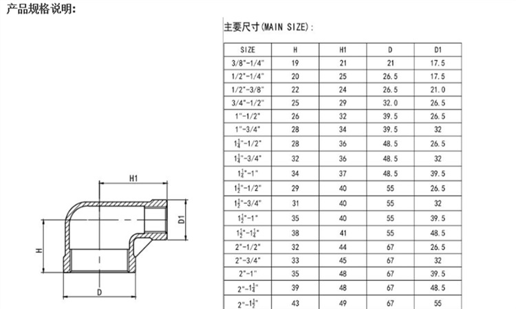 内丝大小弯头 不锈钢异径内螺纹接头  本店所有产品均为实物拍摄,规格