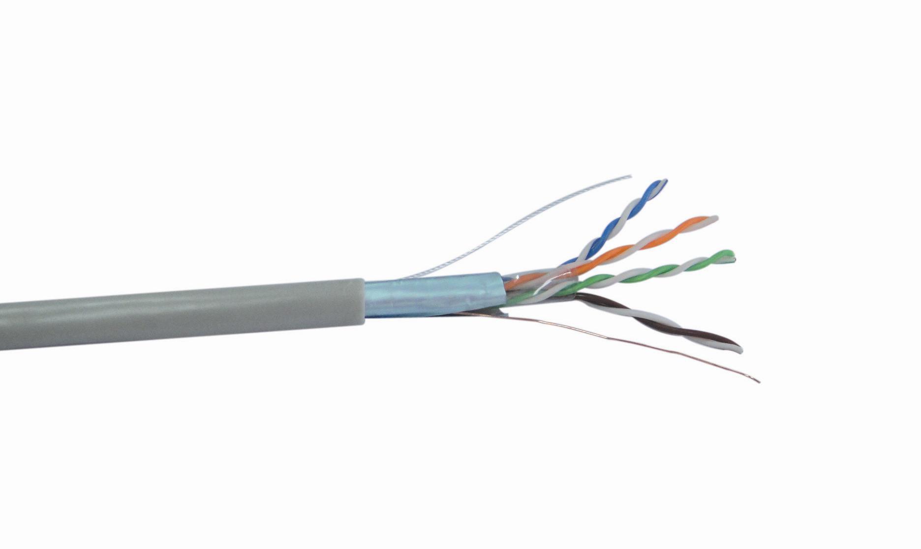 超五类4对单屏蔽环保网络线 0.5mm pvc阻燃灰色 ftp cat5e