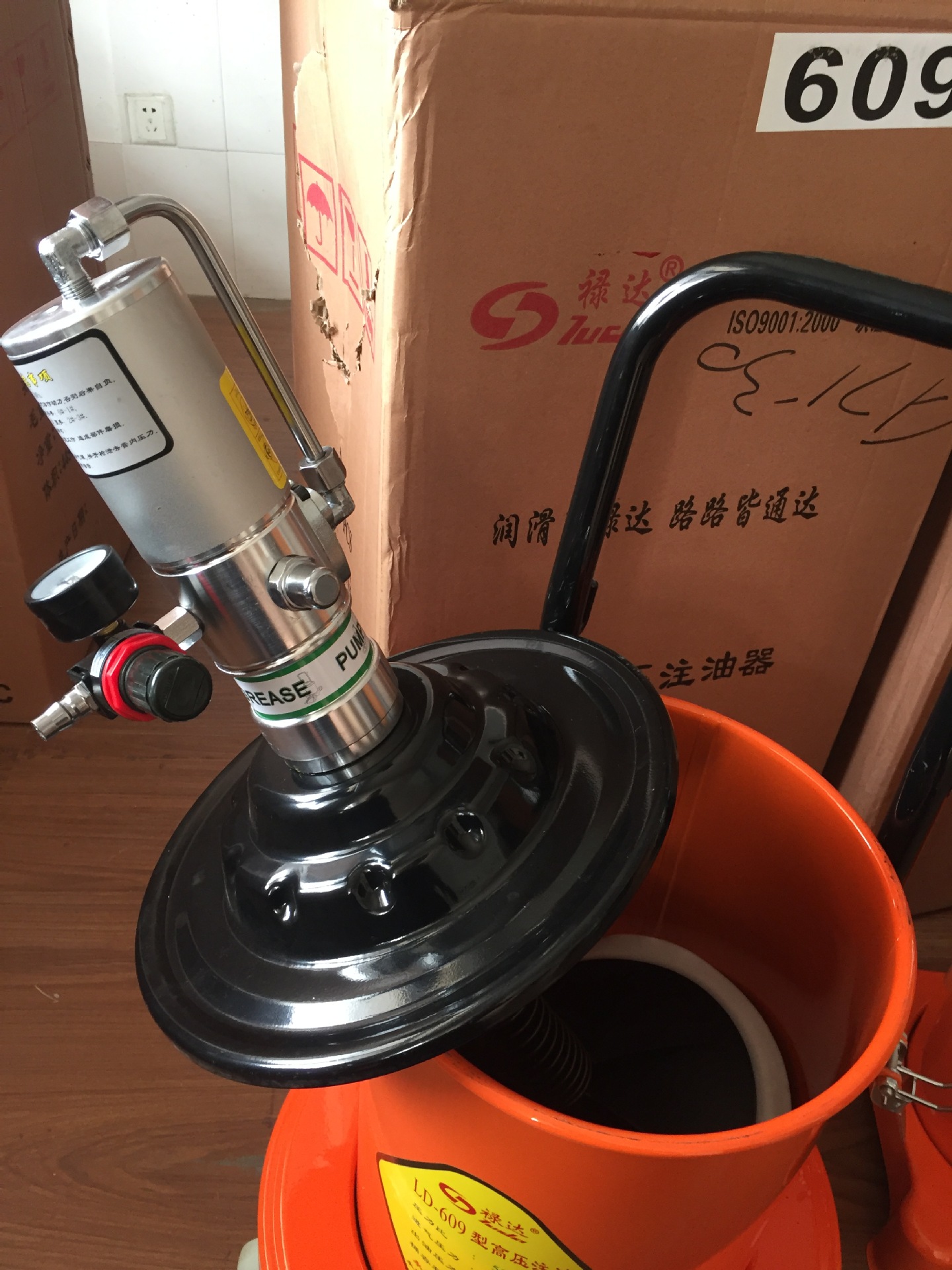 禄达608气动高压黄油机 黄油泵气压注油机牛油枪12l