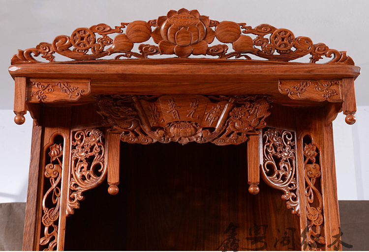 厂家直销 中式红木神楼 实木弯面二位神楼 红木神台供桌 神龛