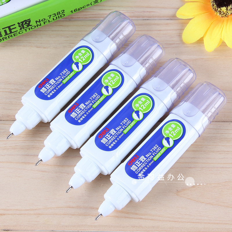 得力(deli) 7382改错液 钢头修正液 涂改液 得力修正液 出水流畅