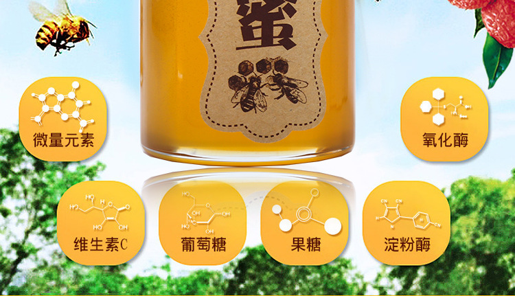 一级***野生土蜂蜜荔枝蜜农家自产蜂蜜无添加包装蜂蜜土特产