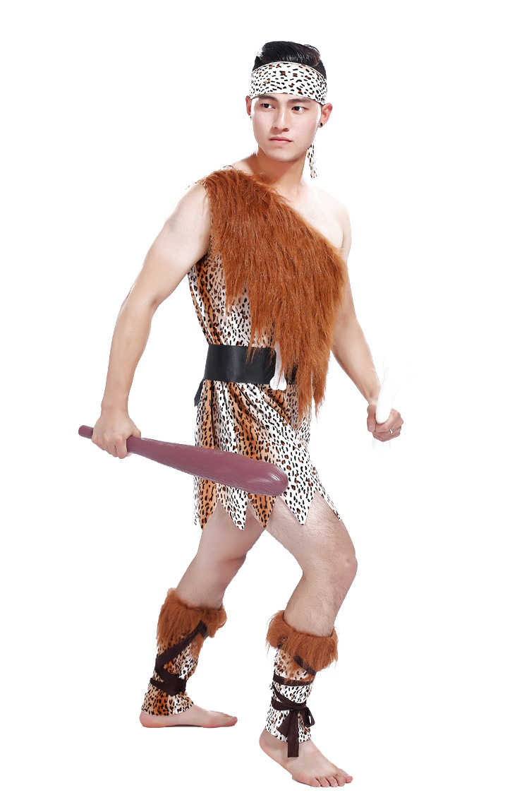 万圣节 派对角色扮演 演出服装 野人服装 土著猎人服装