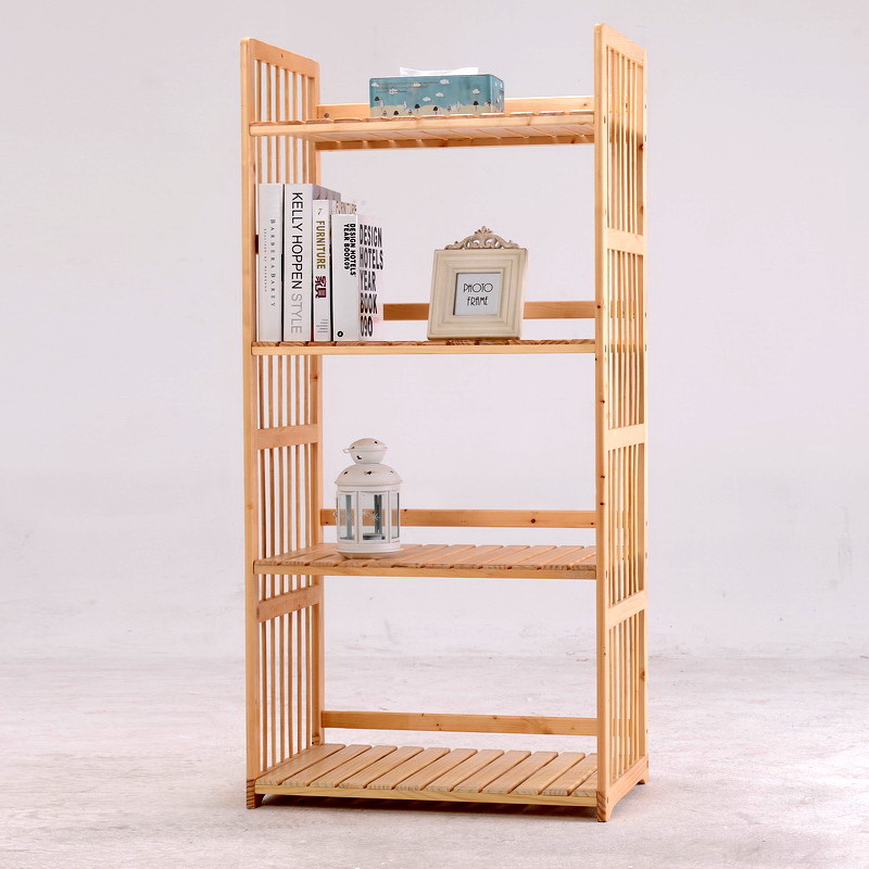 百松居 实木家具置物架多功能隔板储物架简约现代厨房架 厂家批发