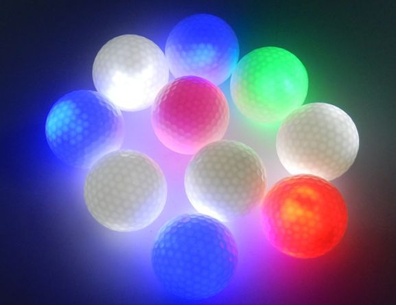 工厂直销 caiton高尔夫七彩闪光球 夜场发光练习球 led球