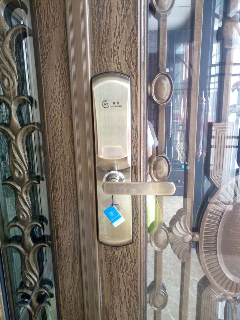 黑龙指纹锁 刷卡锁 密码锁 高级防盗锁 霸王环形锁体 c级锁芯