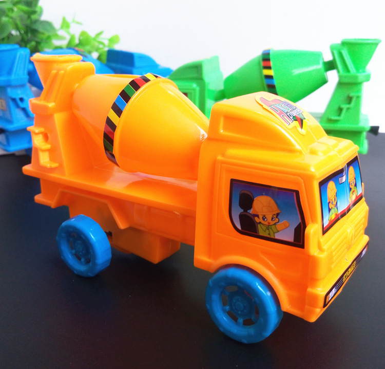 厂家直销儿童玩具 工程车模型仿真拉线玩具车 两元地摊玩具