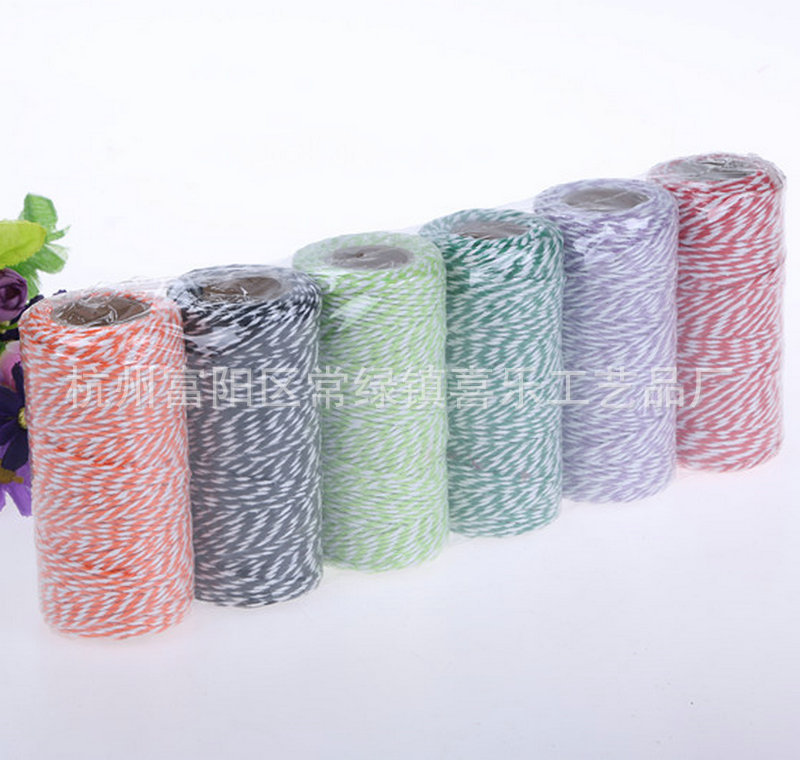 100 M Two-Color Pure Cotton String New Clothing Accessories DIY Hand-Woven Cotton Thread Cross Flower Cotton String