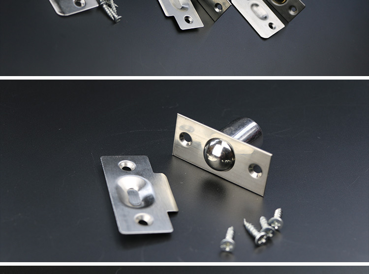 林氏五金不锈钢 铜隐形门碰珠木门暗门碰拉丝弹簧可调碰珠家具柜