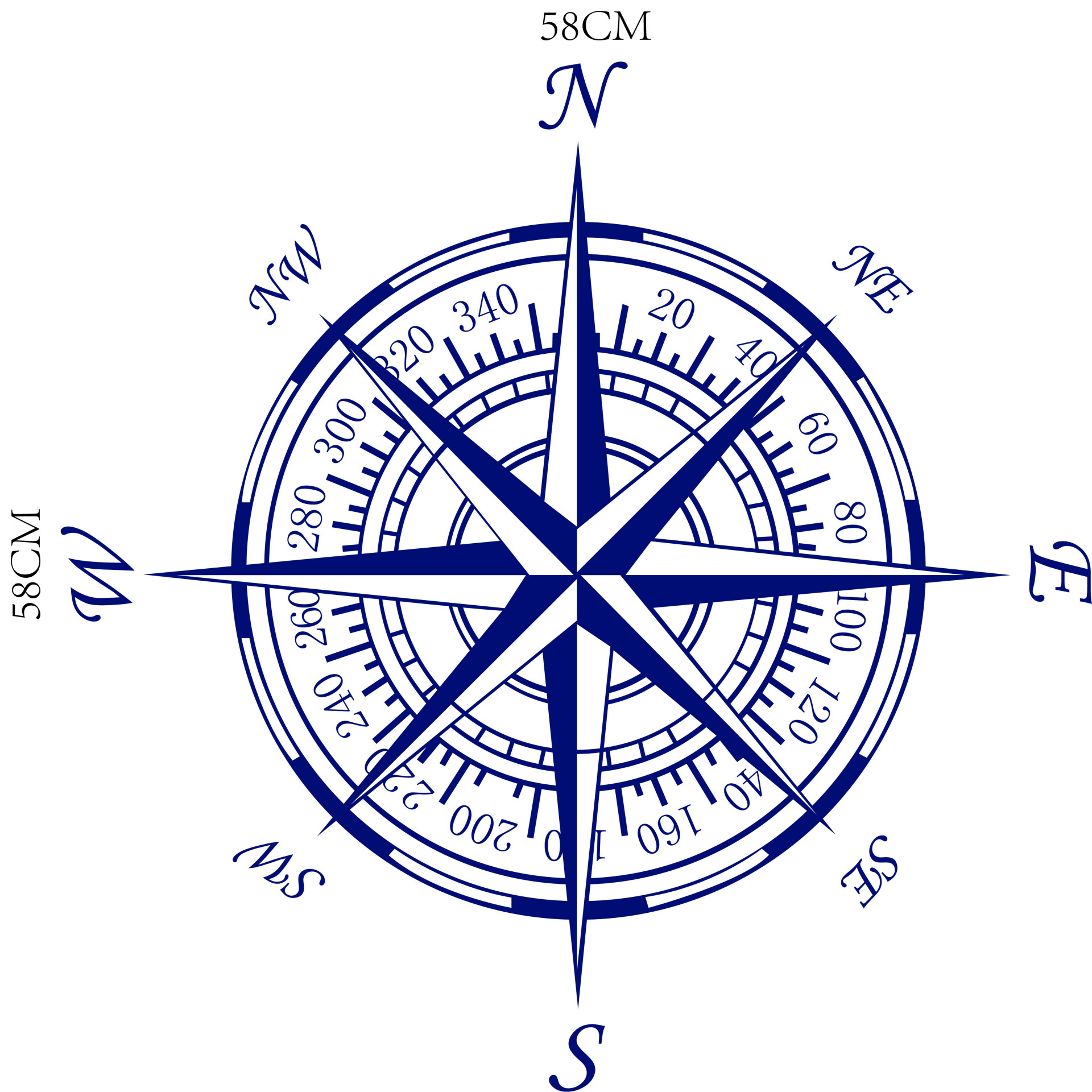 个性创意指南针墙贴客厅装饰可移除环保防水aw9711