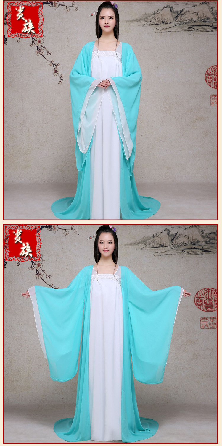 【抹胸】抹胸蓝色雪纺古装改良服装白色手工刺绣唐装演出服结婚礼服女